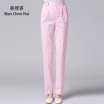 

Female nurse Medical Scrubs Beauty Salon Nurse Medical work pants hospital White suit pant long Pant Fashionable Design Slim Fi