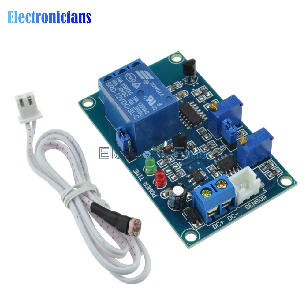 

12V Photoresistor Relay Module Light Brightness Sensor Timer Detection Controller Switch On/Off With Wires for Car