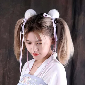 

1 Pair Girls Hair band Hairpins Chinese traditional headdress handmade For women jewelry gift Chinese Style Hairball hairpin