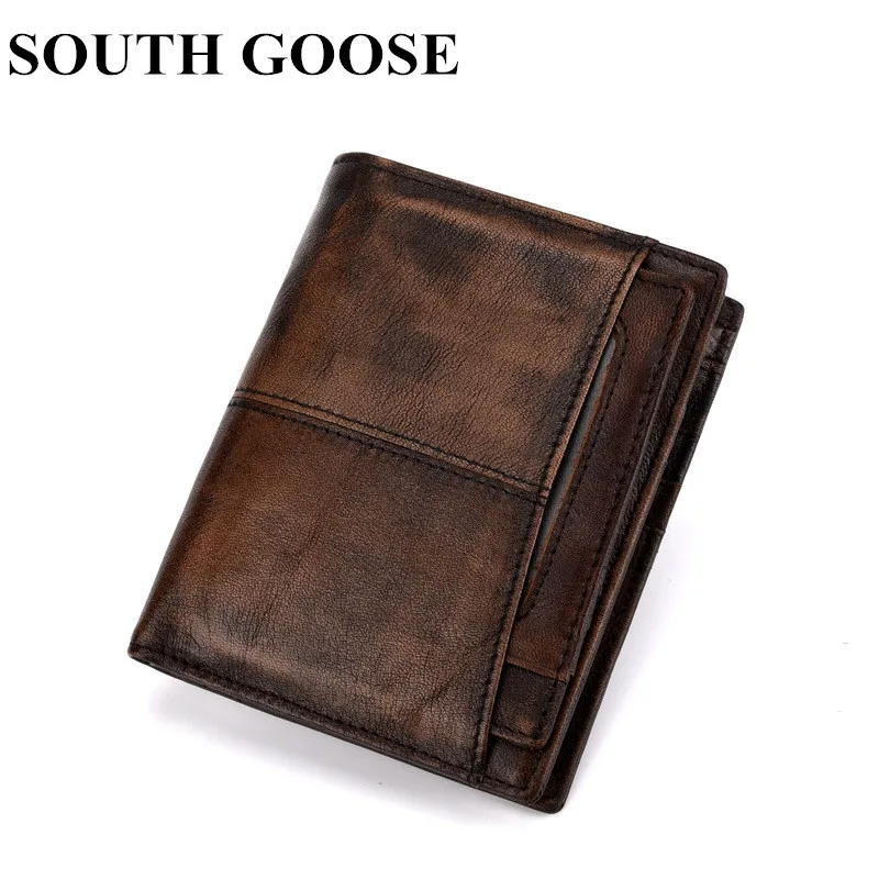 South Goose 2018 New Genuine Leather Men Wallet Top Quality Vintage