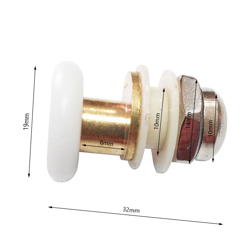 19mm diameter white small shower room bearing shower cabin wheelsin