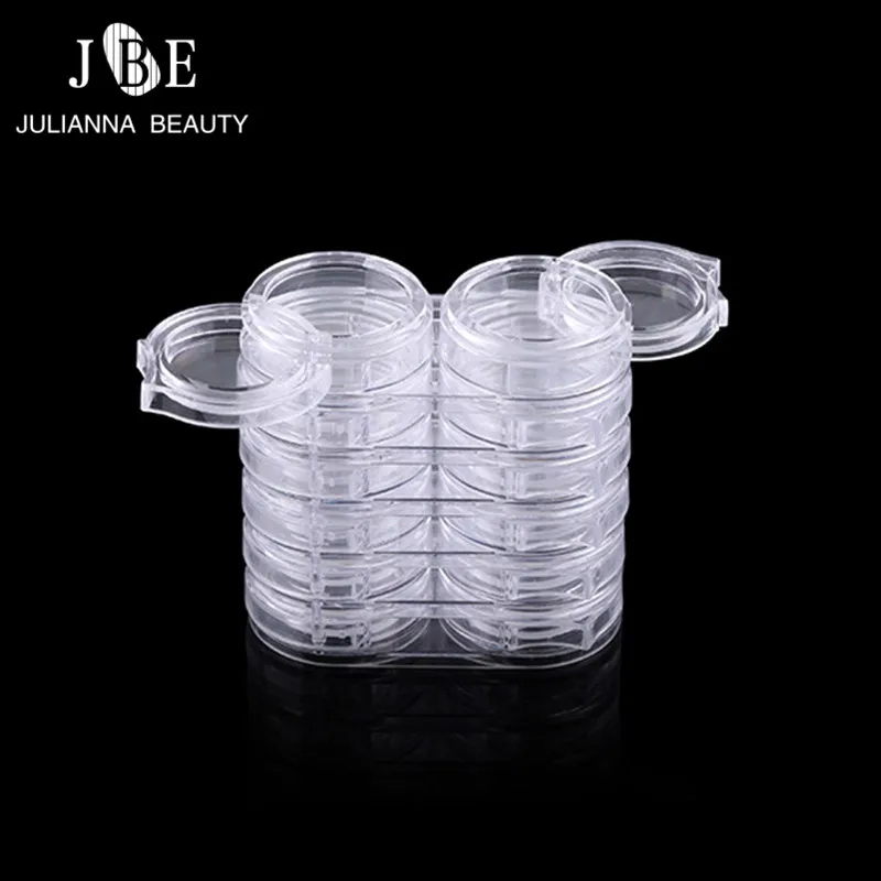 

12 Compartments Detachable Nail Art Rhinestone Case Transparent Empty Nail Art Tip Glitter Box Storage Organizer Jewelry Holder