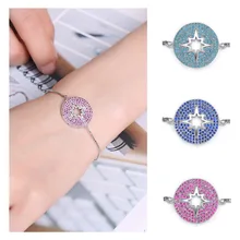 UMODE, винтажный Шарм, Круглый, красный, полый, цепочка, браслеты для женщин, белый, золотой цвет, кристалл, Armbanden Voor Vrouwen UB0099C