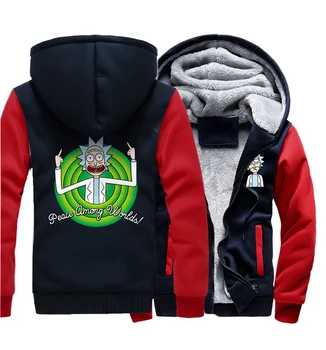 

RICK AND MORTY Peace Among Worlds Hoodies 2018 New Arrival Thick Hoody Punk Tracksuit Hoodie Harajuku Sweatshirts Hot Jacket Men