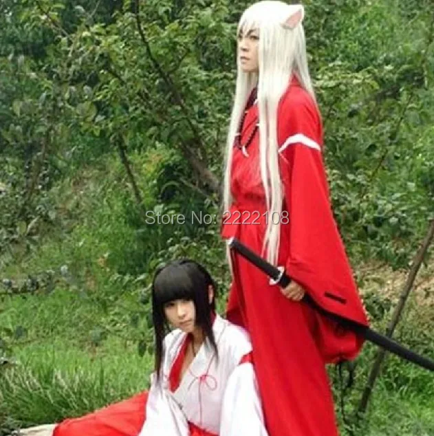 Cosplay&Ware [14]Anime Cosplay Costume Uniform Red Kimono Men’s Halloween Party Coatpantswigearsnecklacebracelets -Cosplay&Ware anime Shop