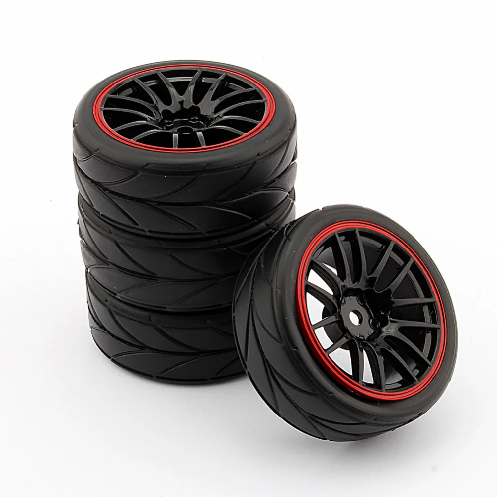 4 шт. 1 комплект резиновые RC гоночные шины для автомобиля на дороге обод колеса подходит для HSP HPI 9068-6081 1/10 диаметр 65 мм Высокое качество