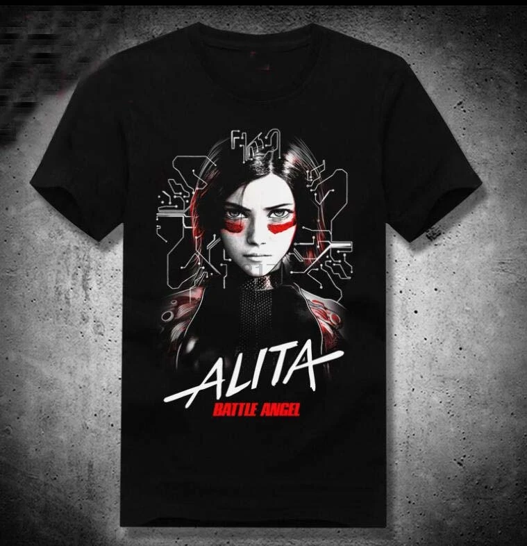

New Alita Battle Angel T-shirt Film Cosplay T Shirt Cotton Summer Short-sleeve Tees Tops Summer Short Sleeves Cotton Fashiont