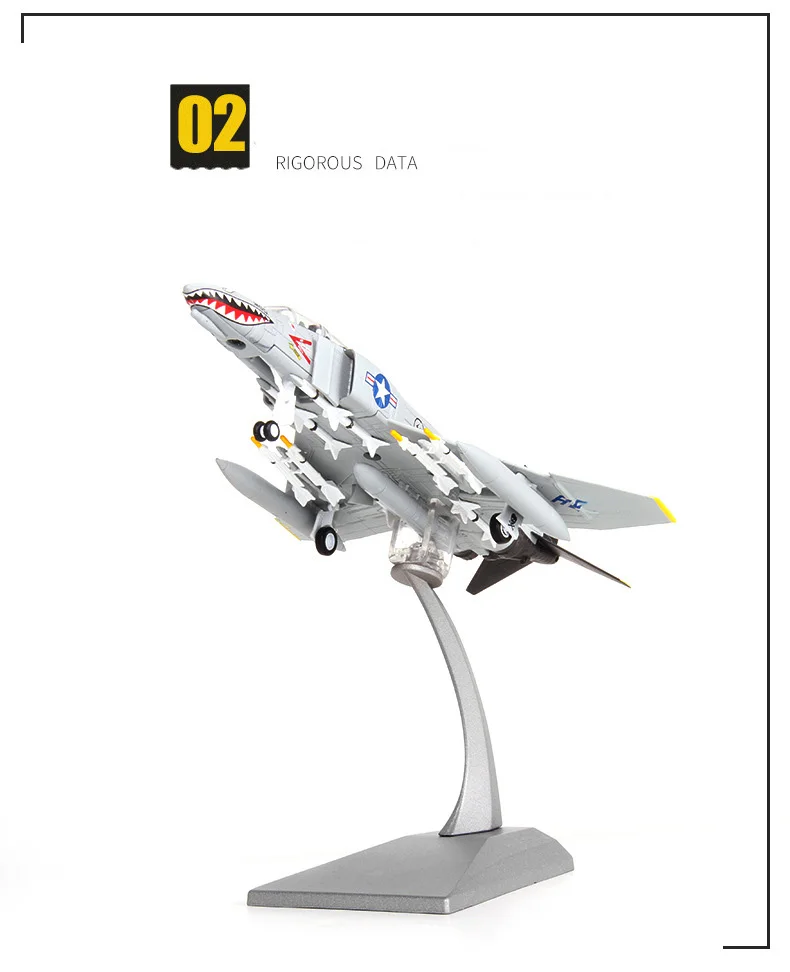 17,7*12*14 см Американский F-4C призрак атаки машины Diecast F4 модель истребителя сплава Темно-авиасимулятор модель украшения 1:100