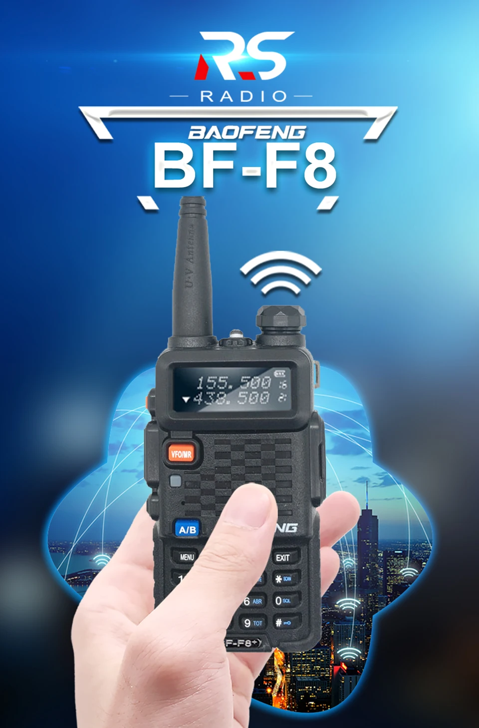 Talkie com Fone de Ouvido Estação de Rádio Baofeng Além Disso Uhf - 10 km Vhf Walkie Ptt Handheld Portátil Hotel cb Carro Amador hf 2pcs Bf-f8 1 Walkie-talkie