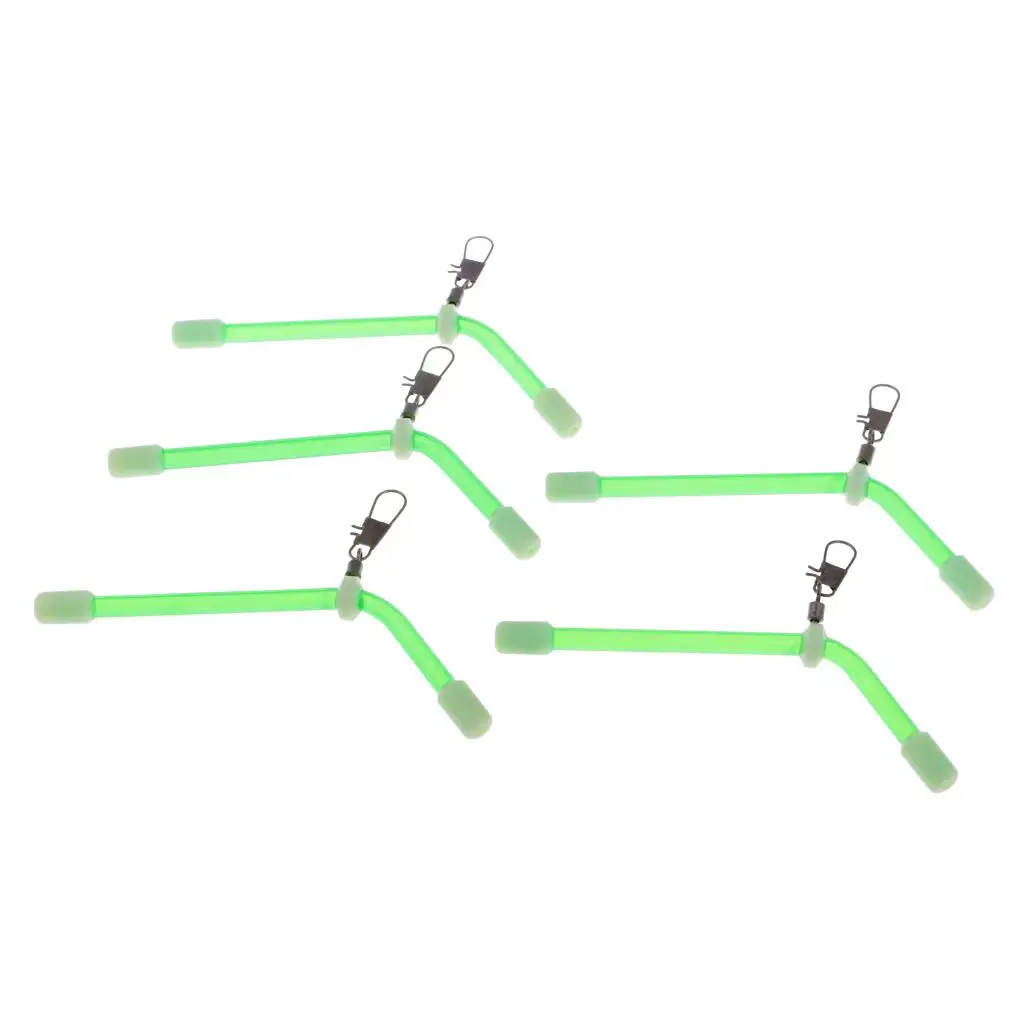 5Pcs  S/M/L  Plastic + Metal Anti  Booms with Snap and Swivel Luminous Fishing Rig Bent Booms Terminal Sea Fishing Tackle 