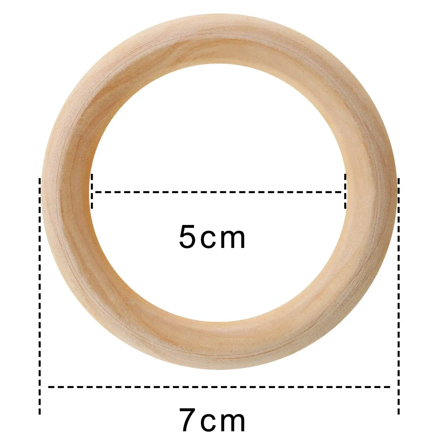 20 Stk Naturholzringe Unfertige Holzkreise für Craft Ring Anhänger Stecker 70mm 