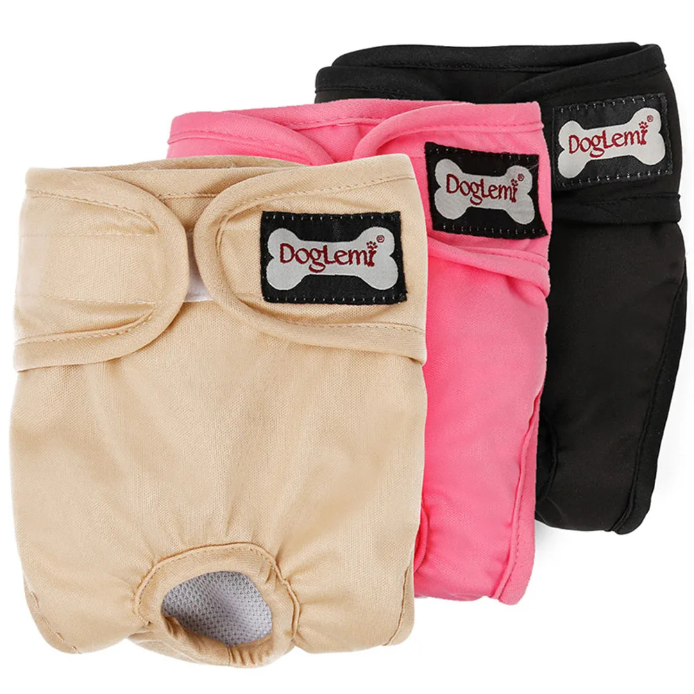 

1/3Pcs Dog Diaper Female Male Washable Durable Doggie Diapers Pants Washable Dog Physiological Sanitary Pants