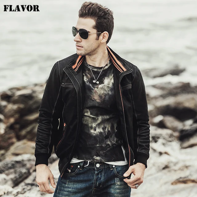 FLAVOR 2017 NEW Men s Real leather coat Padding cotton warm Autumn Winter male Genuine Leather NEW Men's Real leather coat Padding cotton warm Autumn Winter male Genuine Leather Jacket
