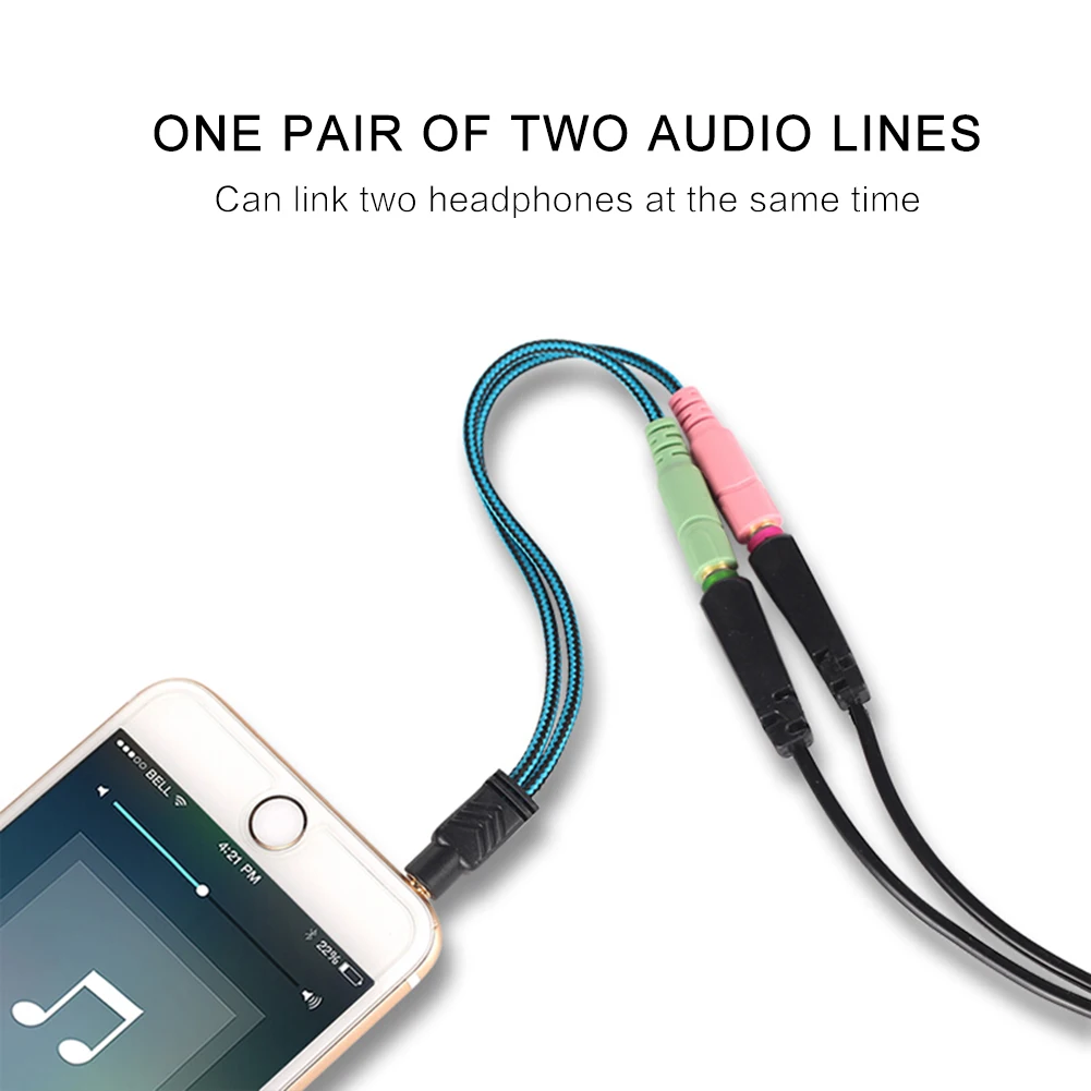 

3.5mm Jack Cable Headset Adapter Y Splitter Audio 2 Female to 1 Male for Laptop PS4 Phone Xbox One Earphone Headphone Dating