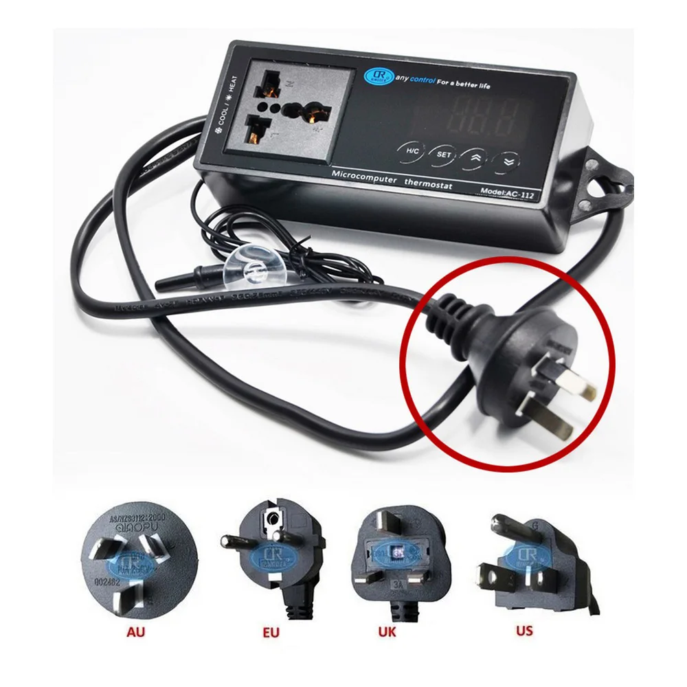 

Aquarium Reptile Thermostat Controller Digital Display Intelligent Plug-In Thermostat Universal Socket ON/OFF Regulator