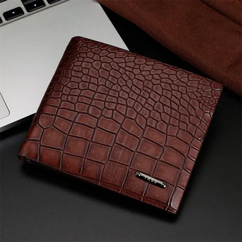 BARHEE Brand Mens Wallets Crocodile Patterns money Purse Billetera Purse for Men Leather Wallet ...