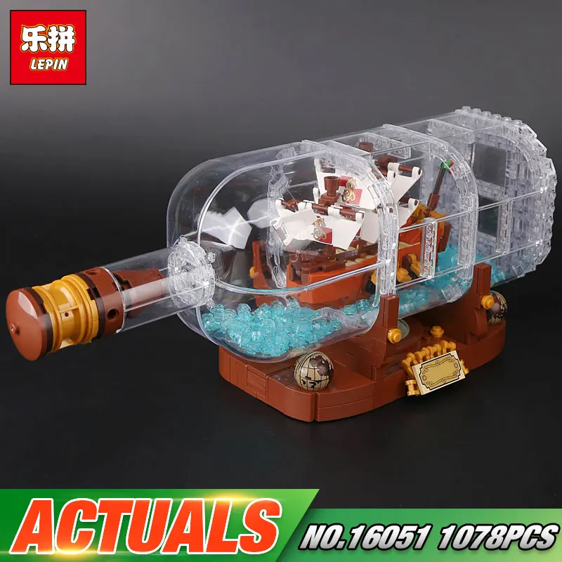 

2019 Ship Model New Toys 1078Pcs Movie Series The Ship in a Bottle Set Building Blocks Bricks Funny Toys Kid Birthday Gifts