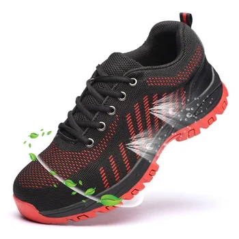 

New Men's Breathable Steel Toe Cap Work Safety Shoes Men Outdoor Anti-slip Steel Puncture Proof Construction Safety Boots Shoes
