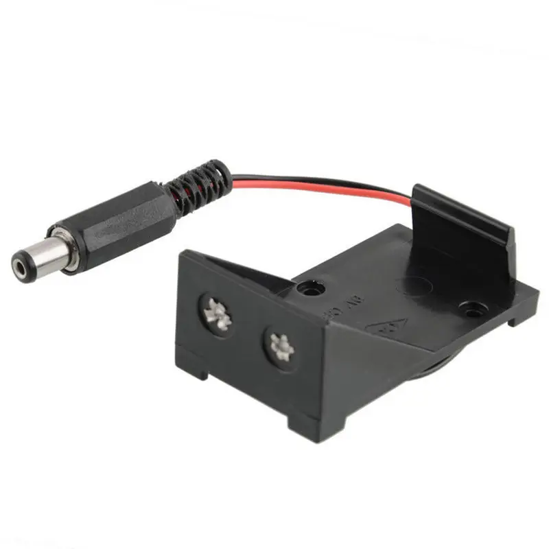 1pcs Battery Storage Clip Box Case Holder 9V Wire DC Plug 5.5 x 2.1mm For Arduino |