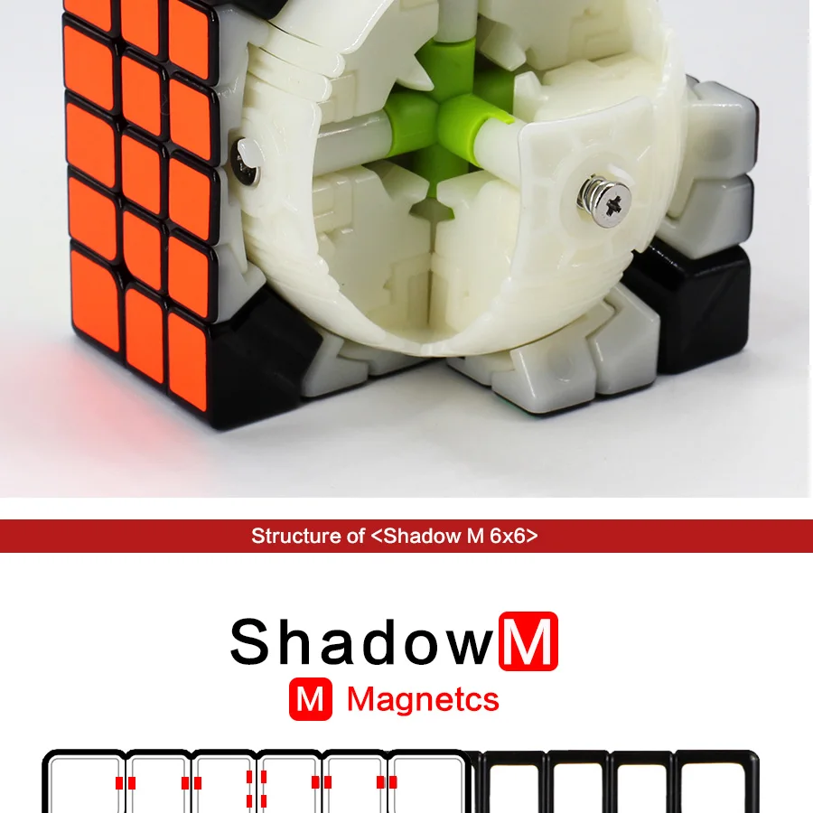 Qiyi Mofangge Магнитный куб Shadow 6x6 Cubo Magico 6x6x6 ShadowM speed профессиональная головоломка обычные магнитные 6x6 магические кубики