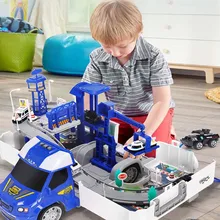 Железнодорожные гоночные треки электрическая машинка игрушки парковка с легкой музыкой собрать контейнер грузовик трек игрушки для мальчиков подарок