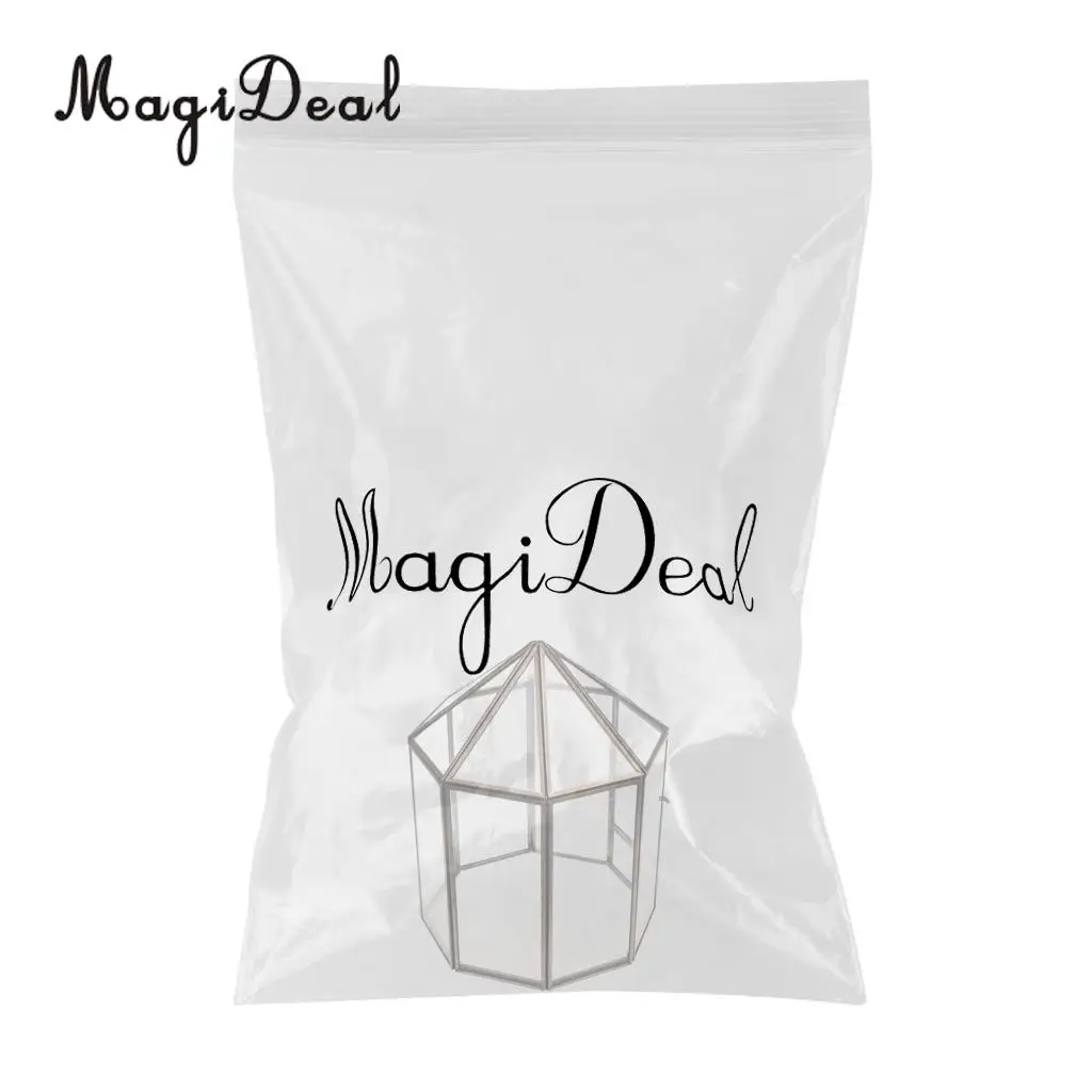 MagiDeal Geometric Terrarium Metal Faceted Succulent Plants Air Planter Anti Brass