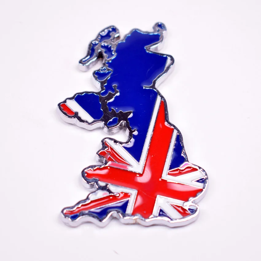 

3D Metal England UK Britain Map Flag Car Body Badge Emblem Styling Sticker For Audi Nissan Honda Land Rover Universal Car-covers