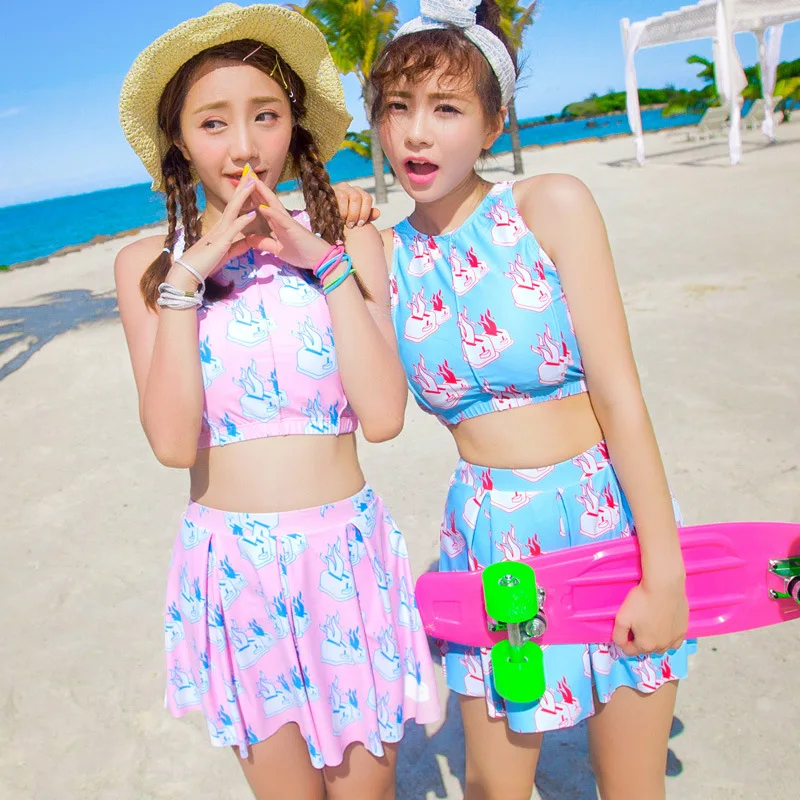 Swimming Suit For Women Swimwear 2 Piece Cheap Girls Bikini Xxl Top New Skirt Three Set 66036 Moda Praia Badpak Costume Mare