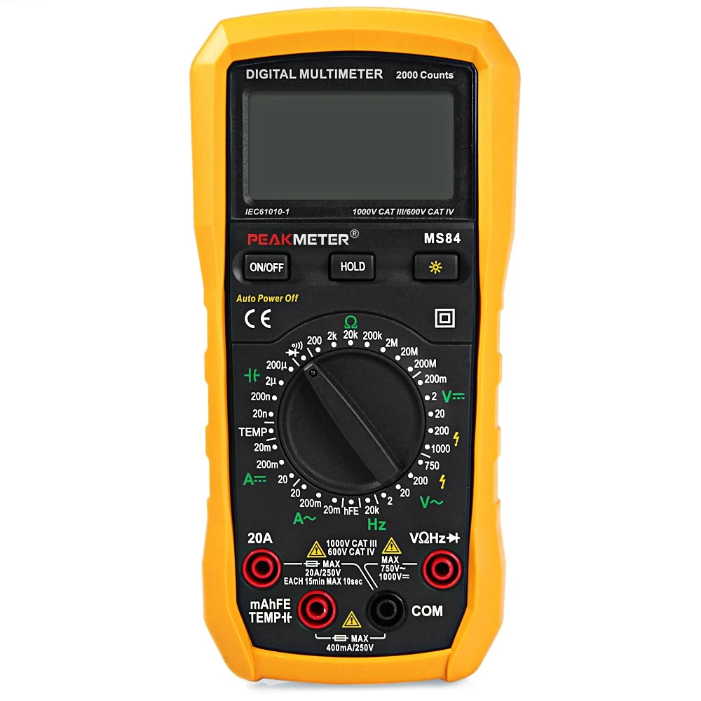 

Orignal PEAKMETER MS84 Auto manual Range Digital Multimeter AC/DC Auto Range Multimeter Temperature capacitance frequency Test