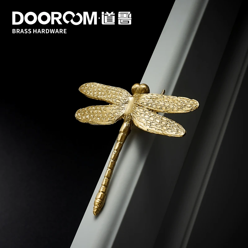 

Dooroom Brass Dragonfly Furniture Decoration Handles Nordic Ins Gold Drawer Cabinet Door Cupboard Wardrobe Dresser Pulls Knobs