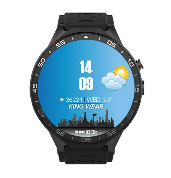 Kingwear bluetooth Смарт часы KW88 MTK6580 Поддержка Wi-Fi gps 3g сердечного ритма SIM HD камера Роскошные умные часы kw88 для IOS Android - Цвет: Черный