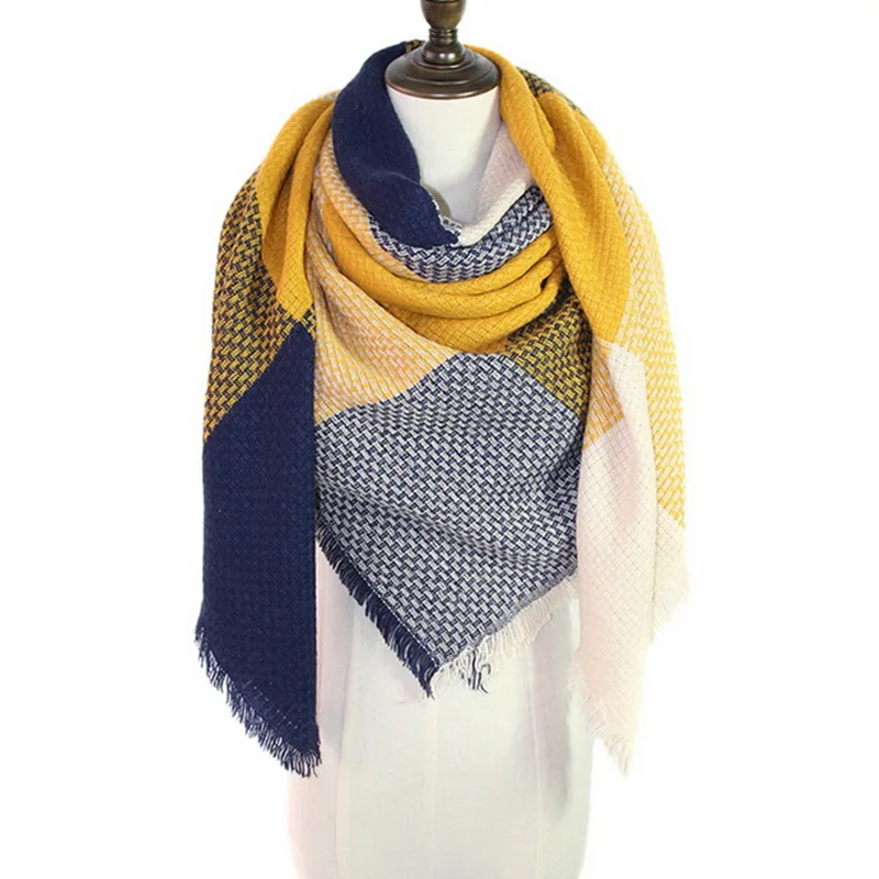 

WENYUJH 2019 New Fashion Winter Scarf Women Tartan Cashmere Winter Warm Square Plaid Wool Shawl In Women Scarves Cachecol