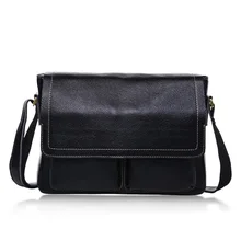 Marca de Diseño de Los Hombres de Negocios Bolsa de 100% Bolsas de Mensajero Crossbody bolsos para hombres de Cuero Genuino Masculino de La Manera de Hombro bolsa de Viaje Negro