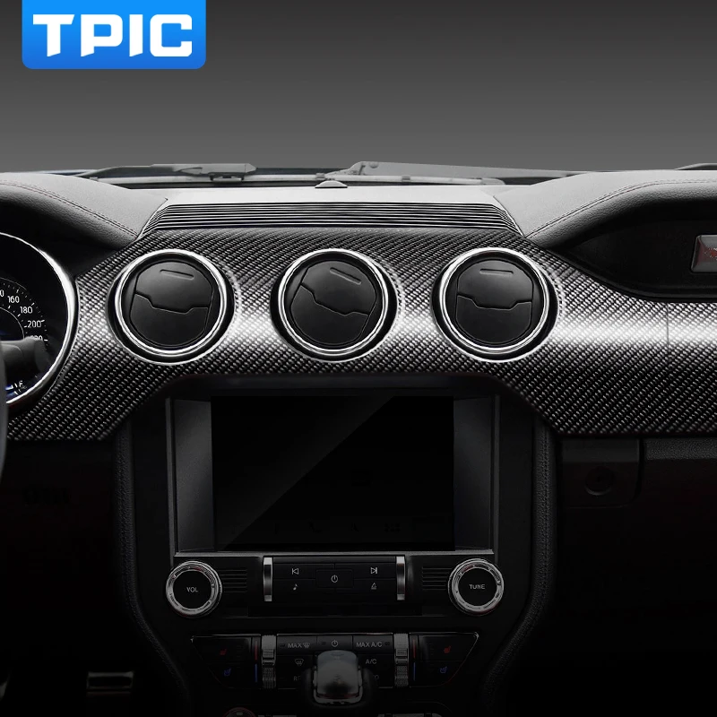 

TPIC For Mustang Carbon Fiber Dashboard Instrument Panel Car Stickers and Decals Trim Cover Car-Styling 2015-2019 Accessories