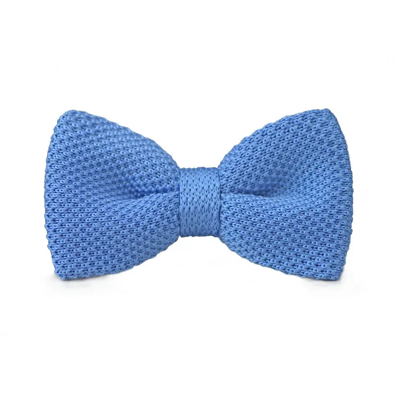 2016 Knitted Bowtie F 310 Mens Neck Tie for Men Business Wedding Suits Dress Light Blue Solid