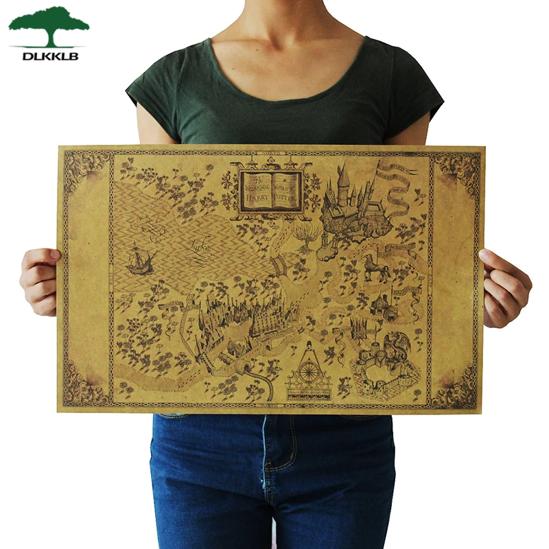 

Dlkklb Map Of The Wizarding World Of Famous Movie Movie Posters Decor Paintings Restoring Ancient Ways Wall Stickers 33x51cm
