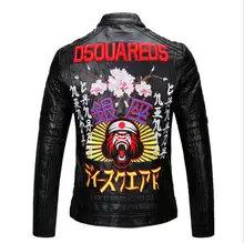 Free shipping New High quality Spring Fashion Stand collar men coat men’s leather jacket Brand motorcycle leather jackets M-XXXL