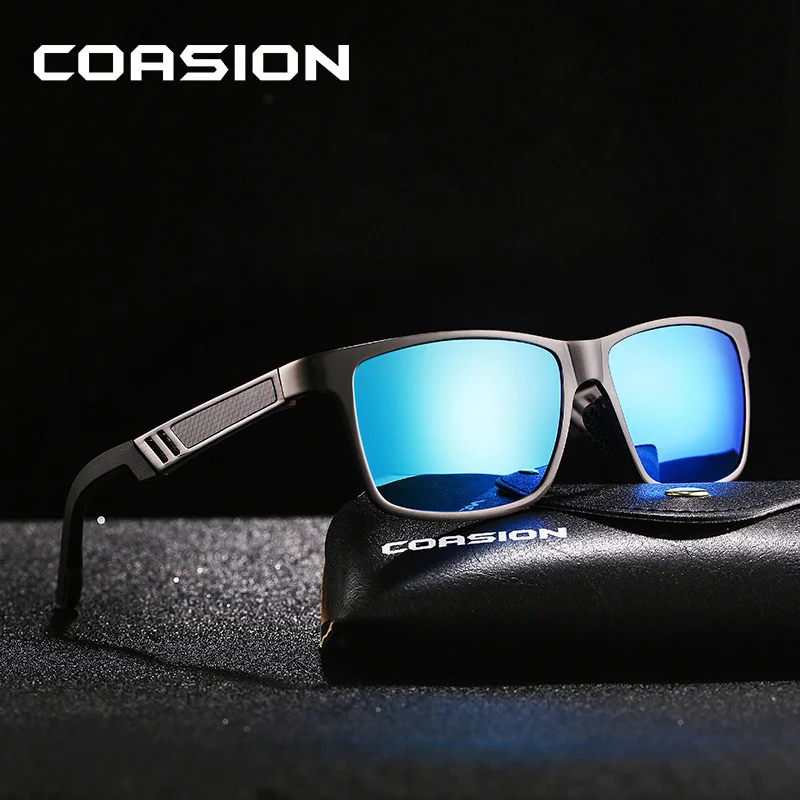 COASION мужские поляризованные солнцезащитные очки из алюминия и магния, солнцезащитные очки для вождения, прямоугольные Оттенки для мужчин, мужские очки CA1241