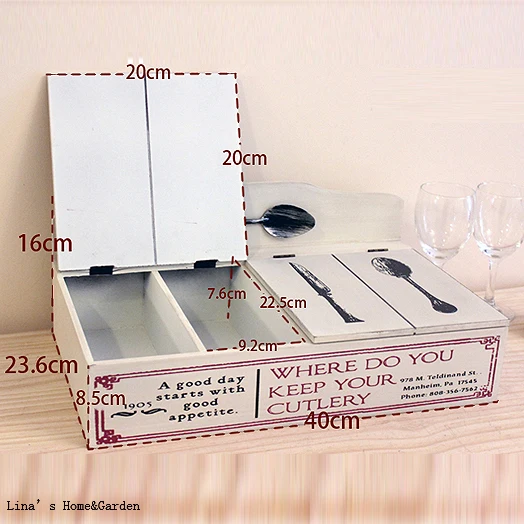 table top hand crafted vintage paint MDF wooden cutlery box (6)