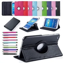Para el Caso de Samsung Galaxy Tab 3 8.0 T311 T310, T315 Inteligente Soporte de la Tableta de Cuero de LA PU Cubierta de la Caja 360 Stylus Protector de Pantalla giratoria