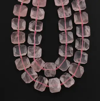 

Polished Pink Quartz Beads Bulk,Drilled Raw Natural Crystal Rectangle Shape Beads,Full Strand,DIY Earrings Necklace Jewelry