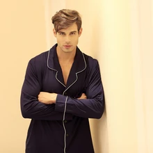 Женская и мужская весенняя и осенняя пижама из натурального бамбука размера плюс, пижамный комплект со штанами, комплект из двух предметов, домашняя одежда, Ночная одежда