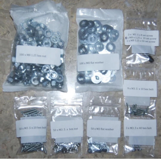 

SWMAKER 3D printer Reprap Prusa Mendel i2 nut screw fastener set Metric Hardware Kit, Nuts, Washers, Bolts for DIY 3D Printer