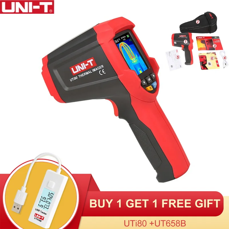 

UNI-T UTi80 2 million pixels, 0.5~25 meters measurable Infrared Thermal Imaging Thermometer/Dual Laser Point /Range -30C to 400C