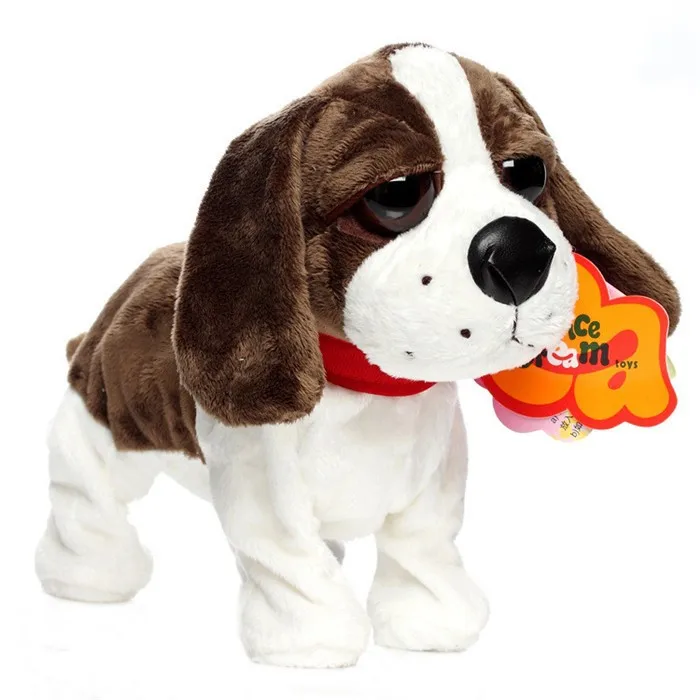 Новое Раннее развитие ребенка игрушки звук контроль движение электронные игрушки собака плюшевая собака интерактивные игрушки Дети подарки на день рождения