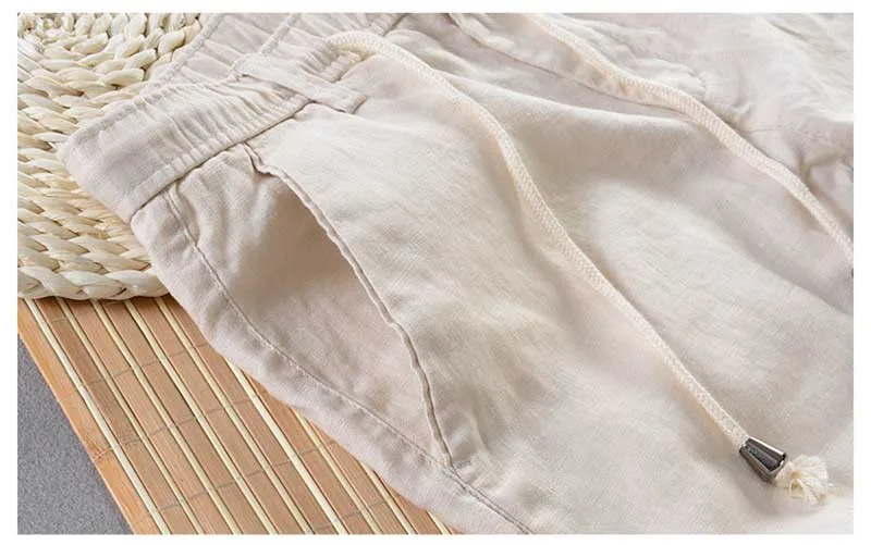 Модные летние городские джоггеры льняные брюки длиной до щиколотки мужские повседневные Хип-хоп брюки мягкие бордшорты пот Absort Свободные