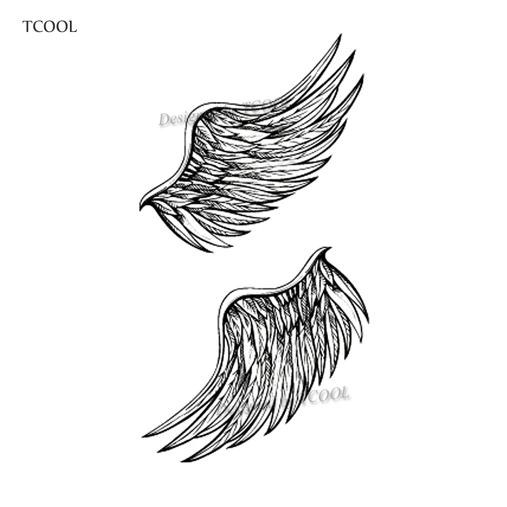 HXMAN الجناح الوشم المؤقت للماء المرأة الأزياء وهمية وشم على شكل رسوم للجسم ملصق فتاة الاطفال اليد الوشم ورقة 10.5X6 cm B-031
