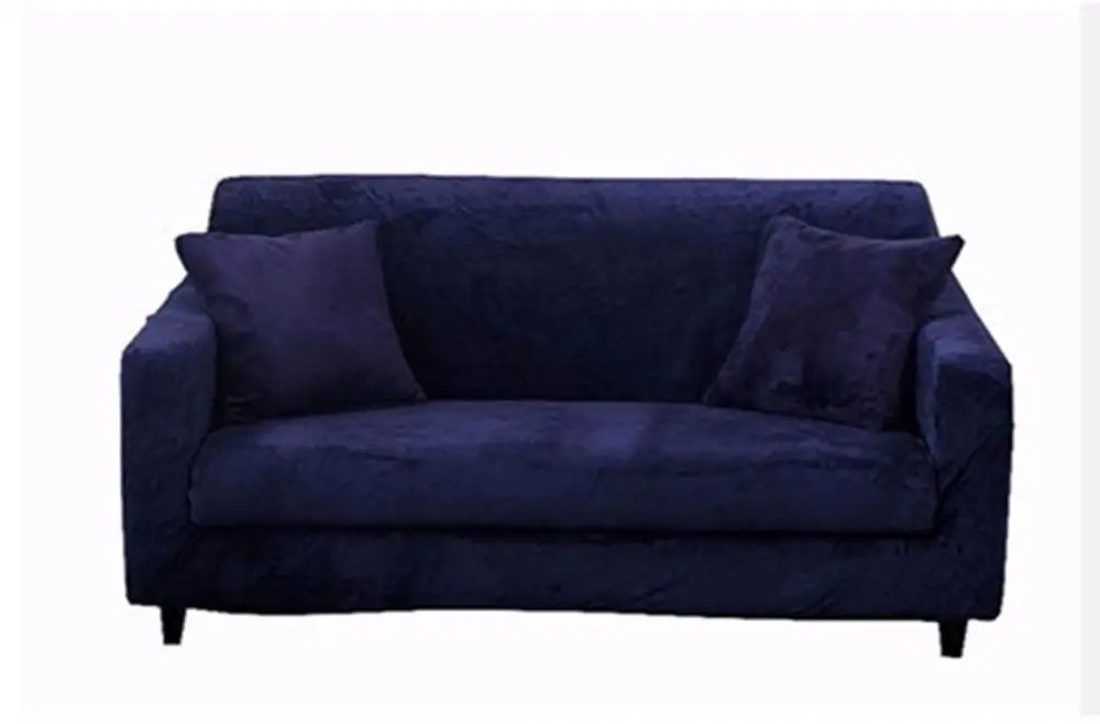 Meijuner чехлы для диванов зимние Все включено универсальные кожаные чехлы плюшевые эластичные комбинированные Нескользящие коврики чехлы для диванов для дома - Цвет: navy
