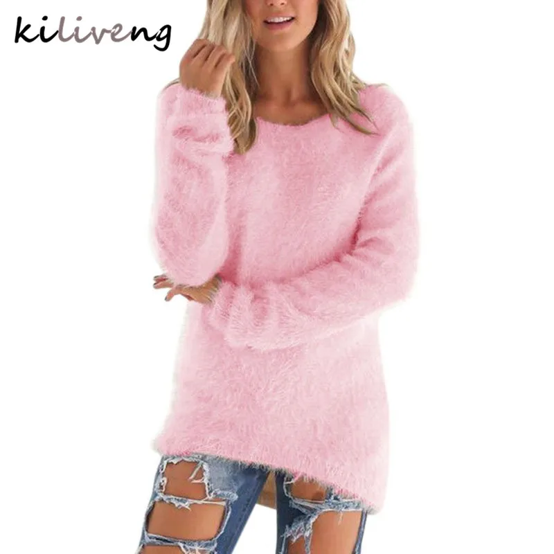 

2019 New Pullovers spring Autumn Women's O-Neck Sweater Female Hedging Loose Pullover Casual Solid Sweaters 6 size K8818