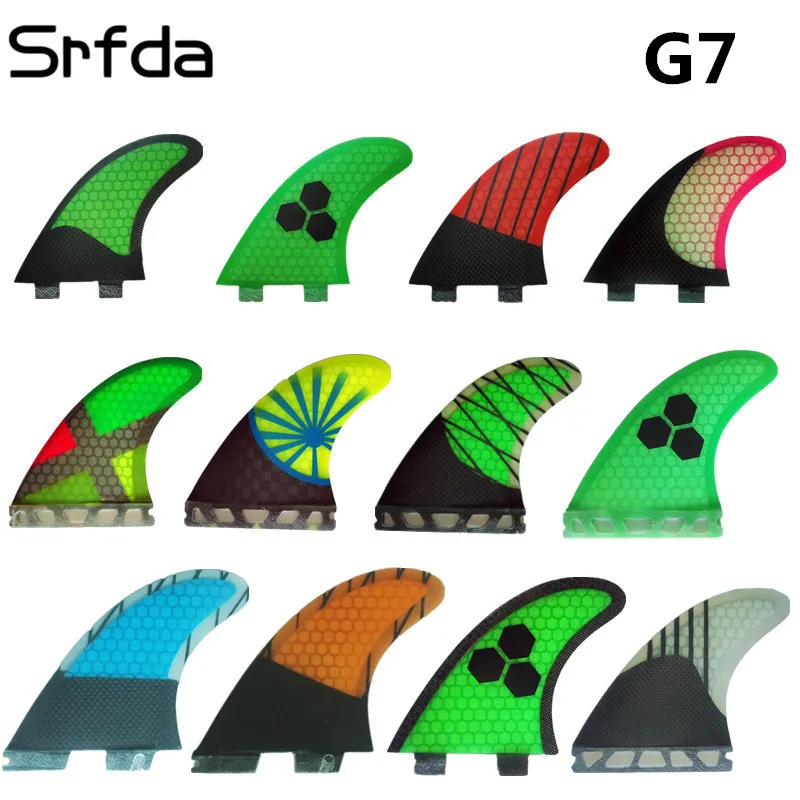 

srfda surf fin for FUTURE FCS /FCS II/ surfboard fin surfing fins/ G7 L size with fiberglass honey comb material(three-set)